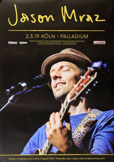 Jason Mraz - Good Vibes, Köln 2019 - Konzertplakat
