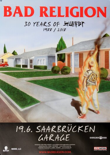 Bad Religion - 30 Yeary Of Suffer, Saarbrüccken 2018 - Konzertplakat