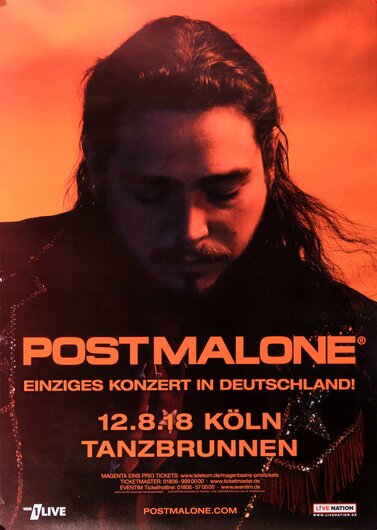 Postmalone - Live, Köln 2018 - Konzertplakat