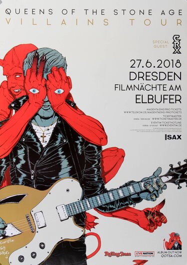 Queens Of The Stone Age - Villains Tour, Dresden 2018 - Konzertplakat