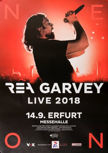 Rea Garvey - Live, Erfurt 2018 - Konzertplakat