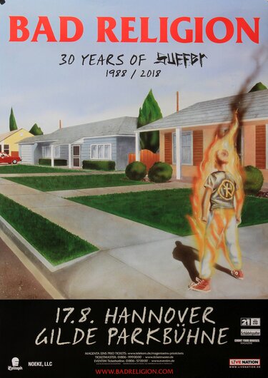 Bad Religion - 30 Years Of Suffer, Hannover 2018 - Konzertplakat