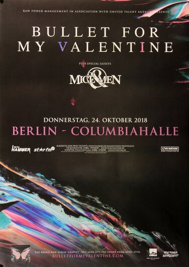 Bullet For My The Valentine - Gravity, Berlin 2018 - Konzertplakat