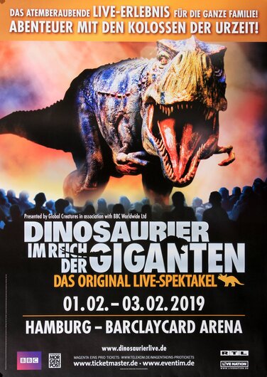 Dinosaurier - Im Reich der Giganten, Hamburg 2019 - Konzertplakat