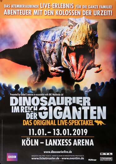 Dinosaurier - Im Reich der Giganten, Köln 2019 - Konzertplakat