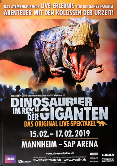 Dinosaurier - Im Reich der Giganten, Mannheim 2019 - Konzertplakat