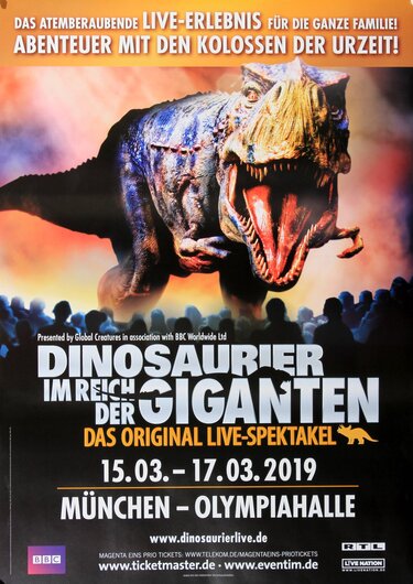 Dinosaurier - Im Reich der Giganten, München 2019 - Konzertplakat