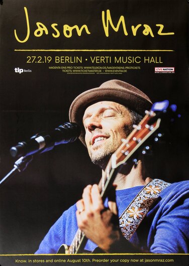 Jason Mraz - Good Vibes, Berlin 2019 - Konzertplakat