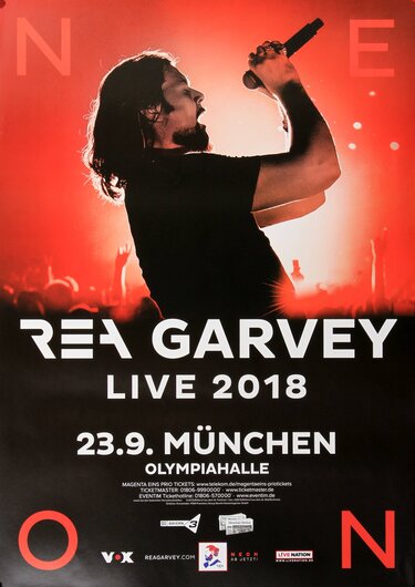 Rea Garvey - Live, München 2018 - Konzertplakat
