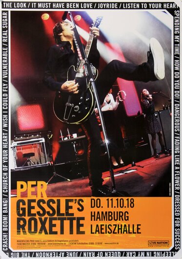 Per Gessle`s Roxette - Good Karma, Hamburg 2018 - Konzertplakat