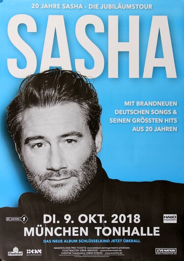 Sasha - 20 Jahre, München 2018 - Konzertplakat