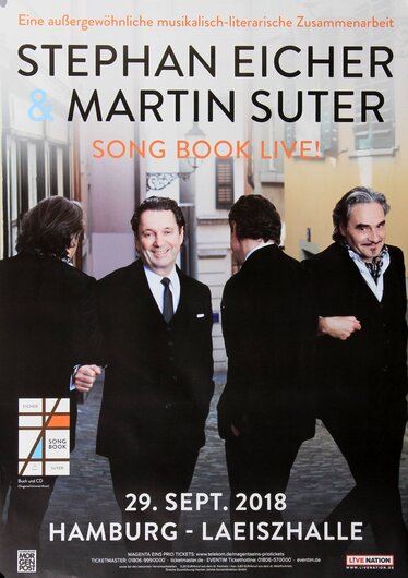 Stephan Eicher & Martin Suter - Song Book Live, Hamburg 2018 - Konzertplakat