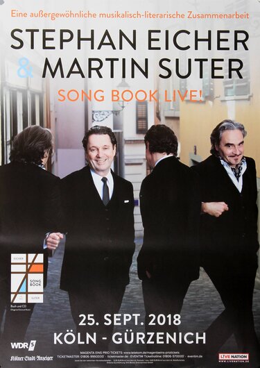 Stephan Eicher & Martin Suter - Song Book Live, Köln 2018 - Konzertplakat