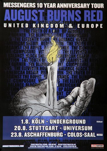 August Burns Red - United Kingdom, Tour 2017 - Konzertplakat