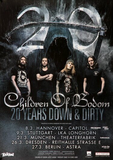 Children Of Bodom - 20 Years Down & Dirty, Tour 2017 - Konzertplakat