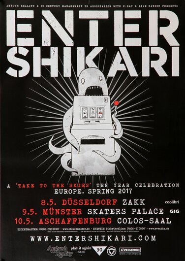 Enter Shikari - Take To The Skies, Tour 2017 - Konzertplakat