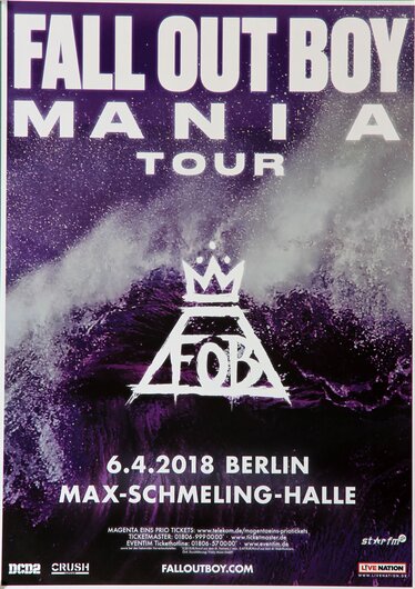 Fall Out Boy - Mania Tour, Berlin 2018 - Konzertplakat