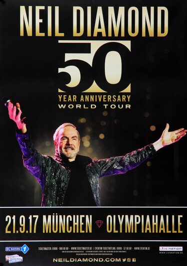 Neil Diamond - 50 Years World Tour, München 2017 - Konzertplakat
