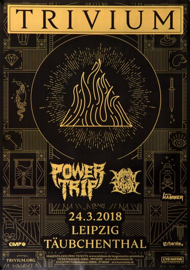 Trivium - The Sin & The Senrence, Leipzig 2018 - Konzertplakat