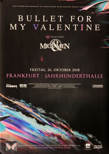Bullet For My The Valentine - Gravity, Frankfurt 2018 - Konzertplakat