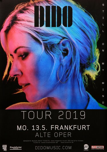 Dido - Still On My Mind, Frankfurt 2019 - Konzertplakat