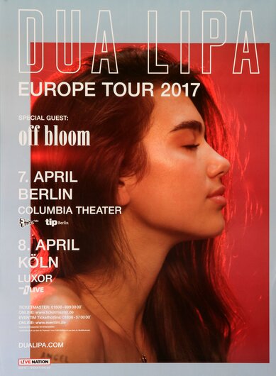 Dua Lipa - European , Tour 2017 - Konzertplakat