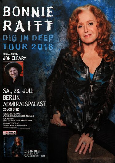 Bonnie Raitt - Dig In Deep, Berlin 2018 - Konzertplakat
