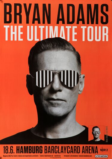Bryan Adams - The Ultimate Tour, Hamburg 2018 - Konzertplakat