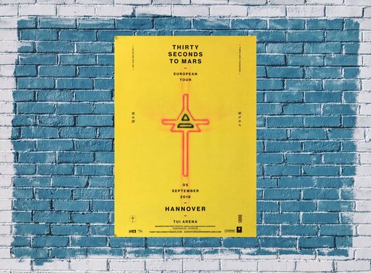 Thirty Seconds To Mars - European Tour, Hannover 2018 - Konzertplakat