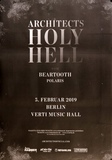 Architects - Holy Hell, Bern 2019 - Konzertplakat