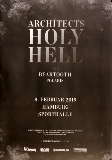 Architects - Holy Hell, Hamburg 2019 - Konzertplakat
