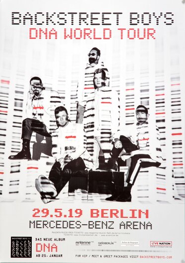 Backstreet Boys - DNA World , Berlin 2019 - Konzertplakat