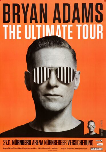 Bryan Adams - The Ultimate Tour, Nürnberg 2018 - Konzertplakat