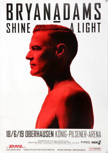 Bryan Adams - Shine A Light, Oberhausen 2019 - Konzertplakat