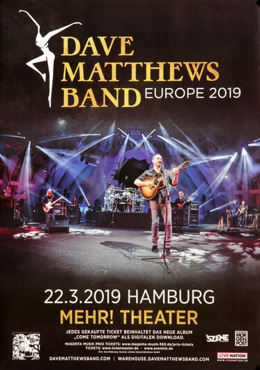 Dave Matthews Band - Live !, Hamburg 2019 - Konzertplakat