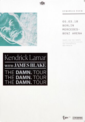 Kendrick Lamar - The Damn Tour, Berlin 2018 - Konzertplakat