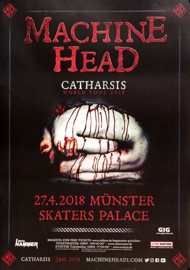 Machine Head - Catharsis World, Münster 2018 - Konzertplakat