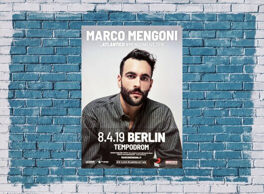 Marco Mengoni - Atlantico, Berlin 2019 - Konzertplakat