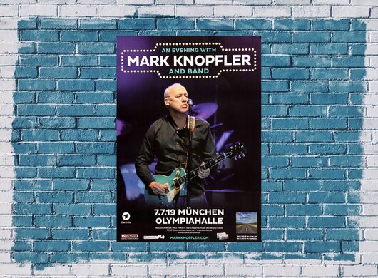 Mark Knopfler - Down The Road Wherever, München 2019 - Konzertplakat