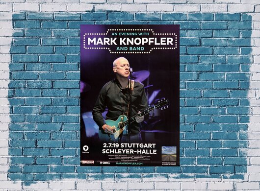 Mark Knopfler - Down The Road Wherever, Stuttgard 2019 - Konzertplakat