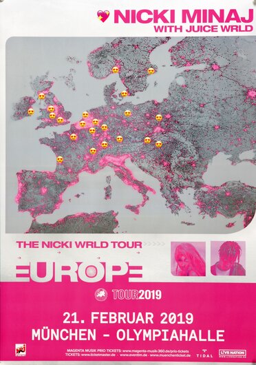 Nicki Minaj - WRLD TOUR, Mnchen 2019 - Konzertplakat