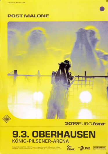 Post Malone - Euro Tour, Oberhausen 2019 - Konzertplakat