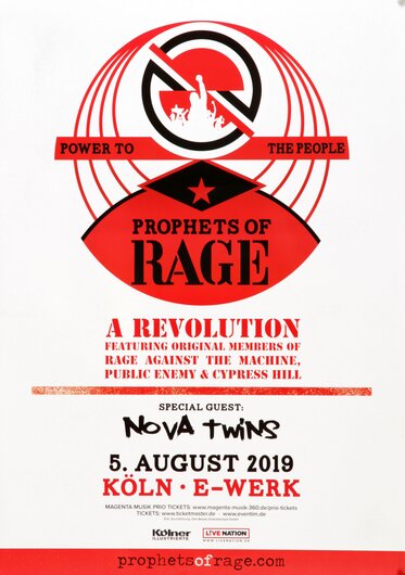Prophets Of Rage - A Revolution, Kln 2019 - Konzertplakat