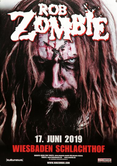 Rob Zombie - The Electric Warlock, Wiesbaden 2019 - Konzertplakat