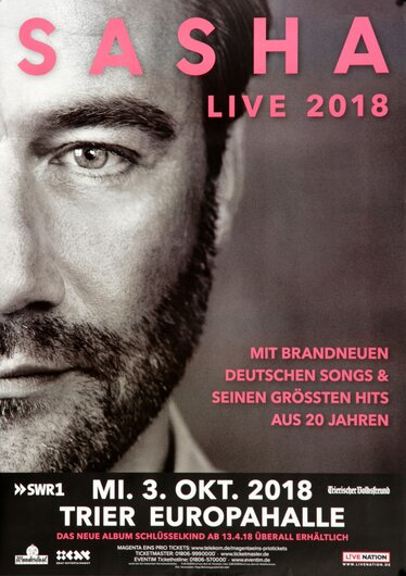 Sasha - Live !, Trier 2018 - Konzertplakat