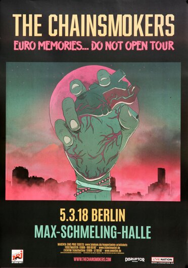 The Chainsmokers - Euro Memories, Berlin 2018 - Konzertplakat