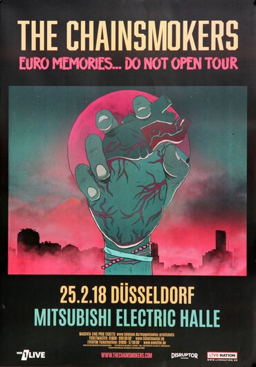 The Chainsmokers - Euro Memories, Düsseldorf 2018 - Konzertplakat