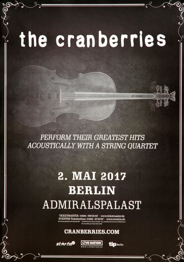 The Cranberries - A String Quartet, Berlin 2017 - Konzertplakat