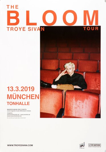 Troye Sivan - The Bloom Tour, München 2019 - Konzertplakat
