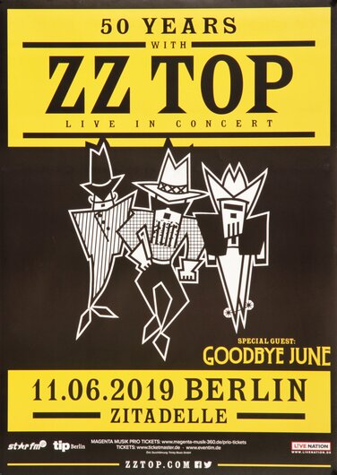 ZZ Top - 50 Years With..., Berlin 2019 - Konzertplakat